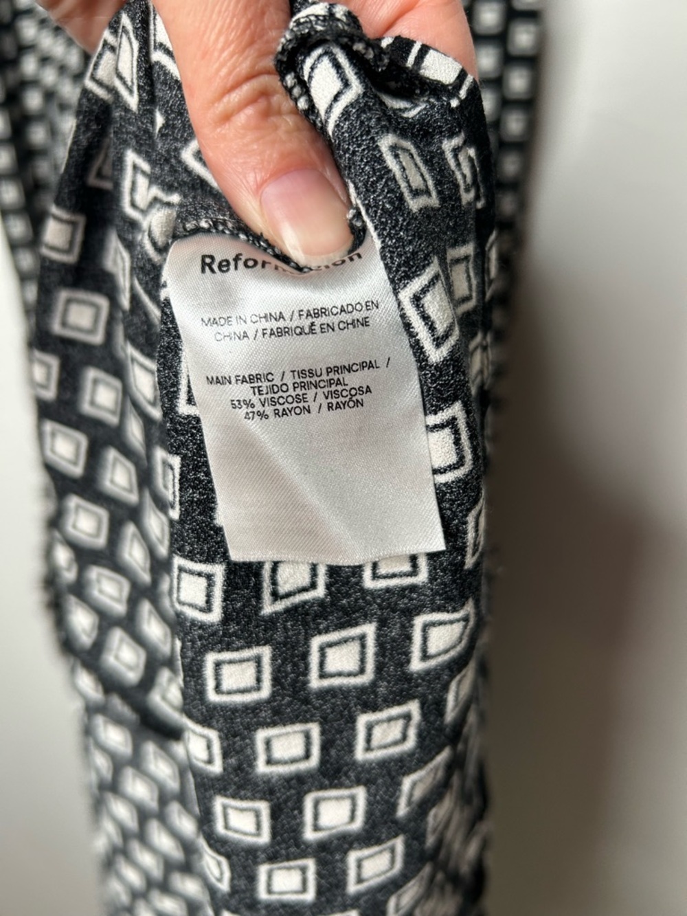 Reformation Liya Black and White Geometric Slip Midi Dress Size 10 Summer Event - Picture 5 of 12
